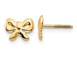 Baby Bow Earrings in 14K Yellow Gold with Screwbacks